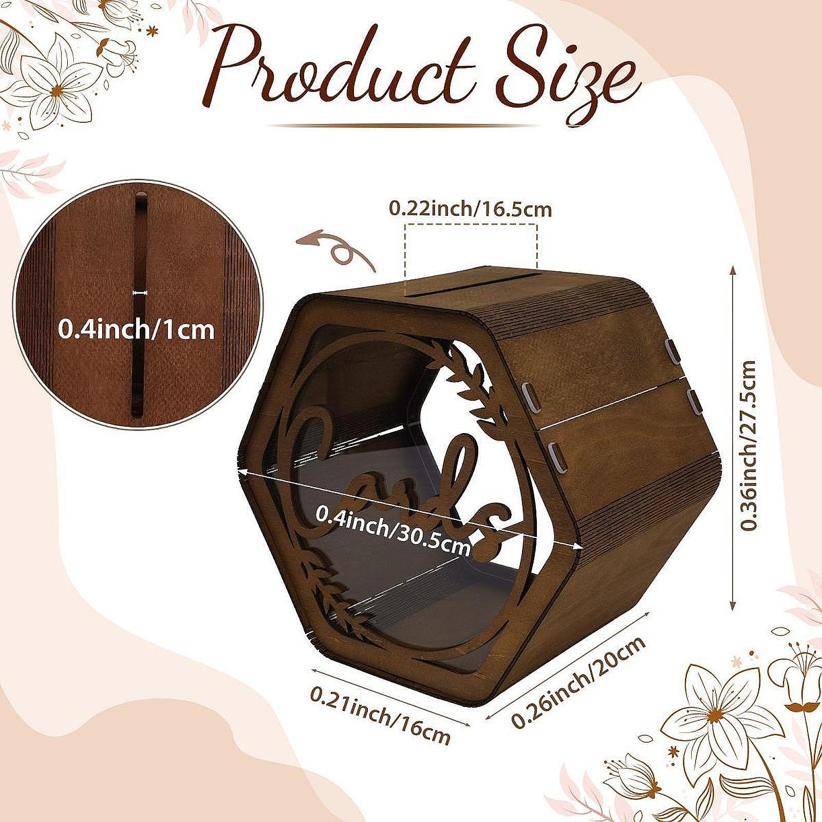 Wedding Card Box - กล่องใส่การ์ดแต่งงานแบบมีช่อง กล่องใส่การ์ดอวยพรตกแต่ง กล่องใส่การ์ดของขวัญไม้ สำหรับงานแต่งงาน งานเลี้ยงวันเกิด งานเลี้ยงฉลองทารก