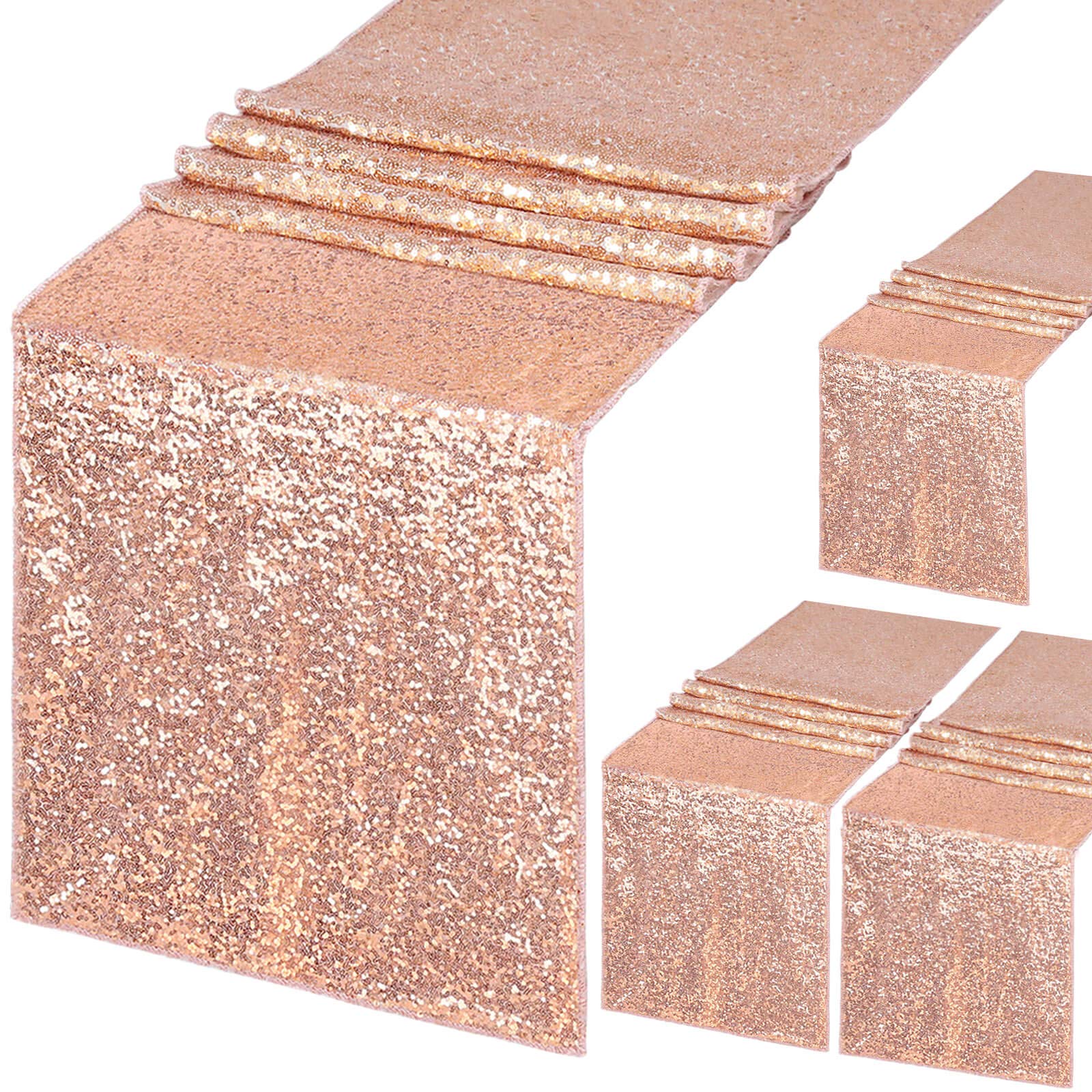 Table Runner Sequin - 4pcs Glitter เลื่อมตาราง Runner สําหรับประกายของคุณ PARTY