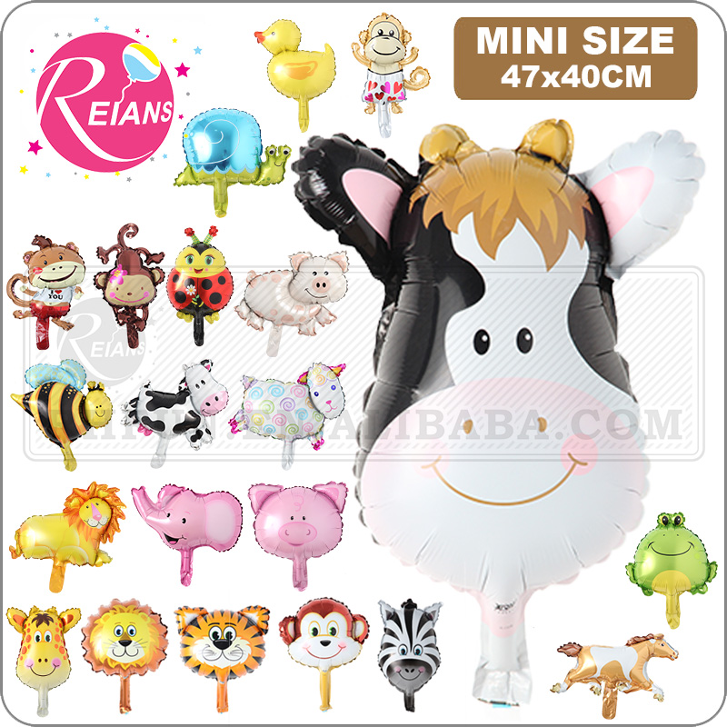 Wedding Zoo - มินิหัวสัตว์ฟอยล์บอลลูน, สวนสัตว์ซาฟารีมือถือ Inflatable Air บอลลูนอาบน้ําเด็ก Happy