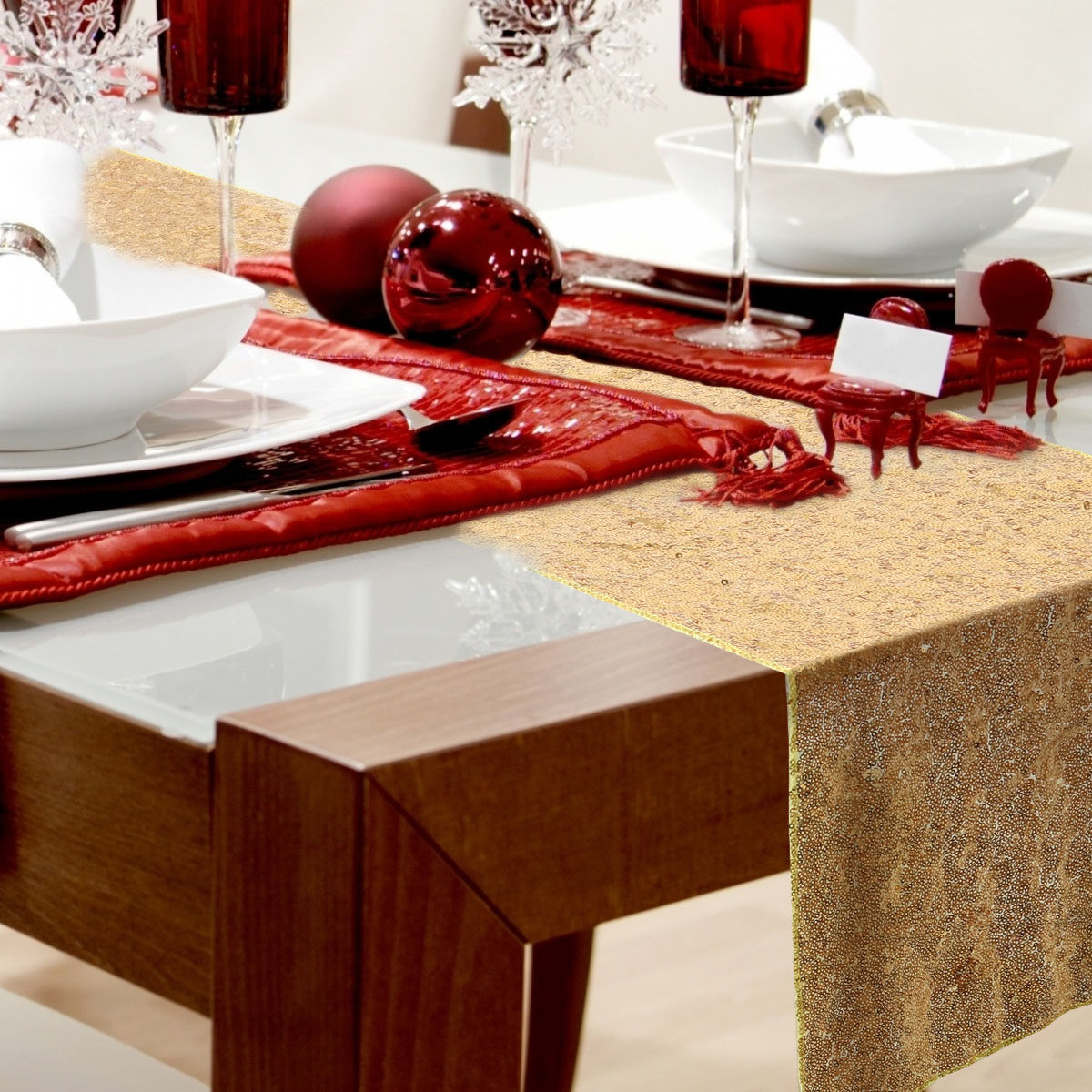 ผ้าปูโต๊ะเลื่อมสีทอง ขนาด 30x1 - Table Runner Sequin บทวิจารณ์และราคา