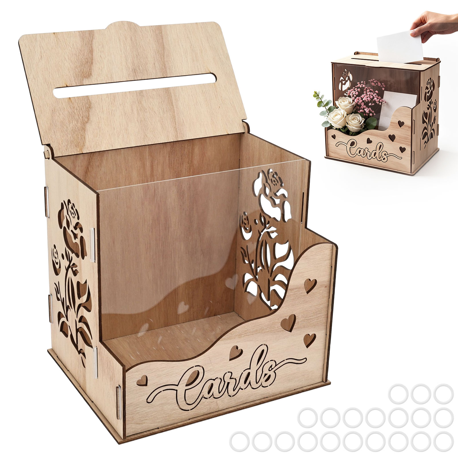 กล่องใส่การ์ดงานเลี้ยงทำจากไม้ - Wedding Card Box บทวิจารณ์และราคา