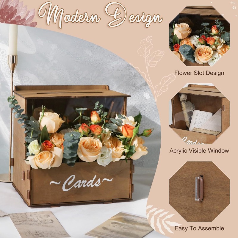 กล่องเก็บการ์ดแต่งงานไม้ DIY ส - Wedding Card Box บทวิจารณ์และราคา