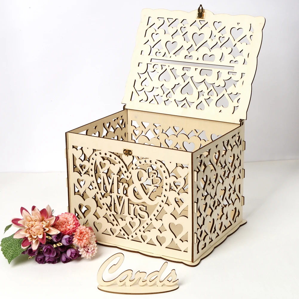 กล่องไม้ใส่การ์ดงานแต่งงานไม้อ - Wedding Card Box บทวิจารณ์และราคา