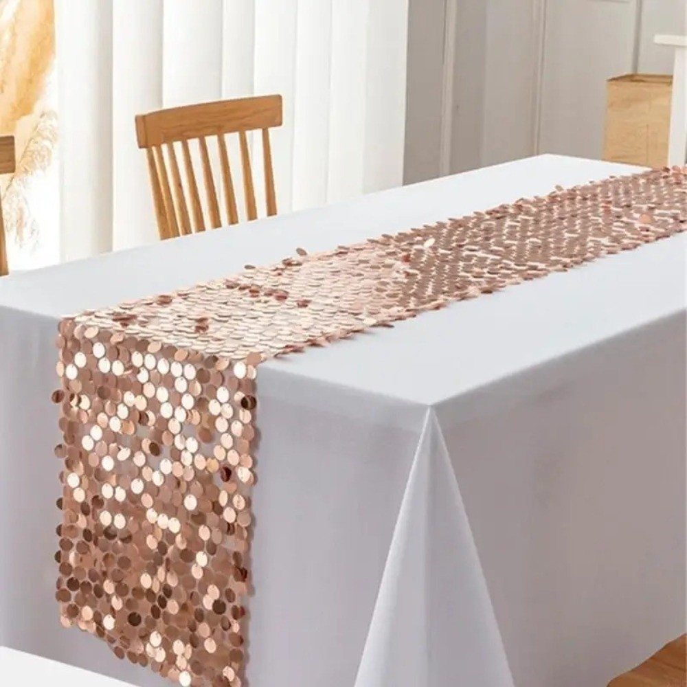 ผ้าปูโต๊ะลายเกล็ดปลา ประดับเลื - Table Runner Sequin บทวิจารณ์และราคา