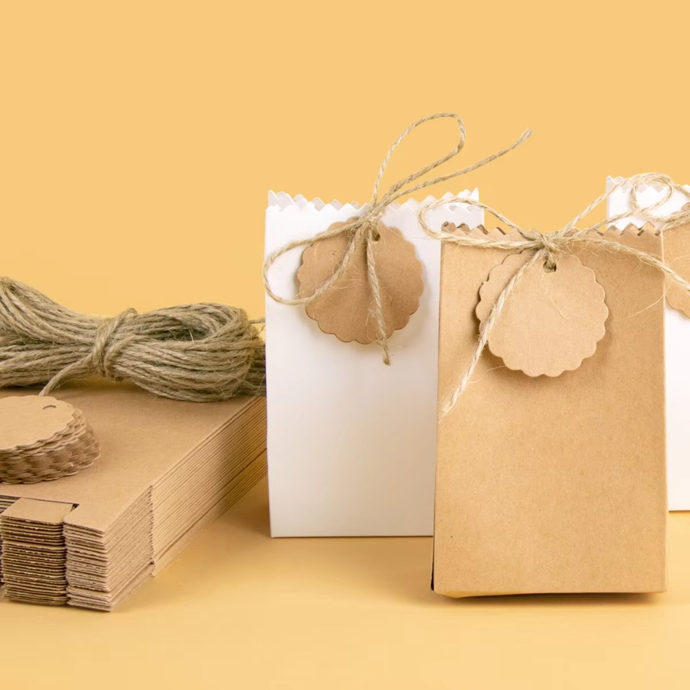 กล่องของขวัญกระดาษคราฟท์สไตล์เ - Wedding Favor Box บทวิจารณ์และราคา