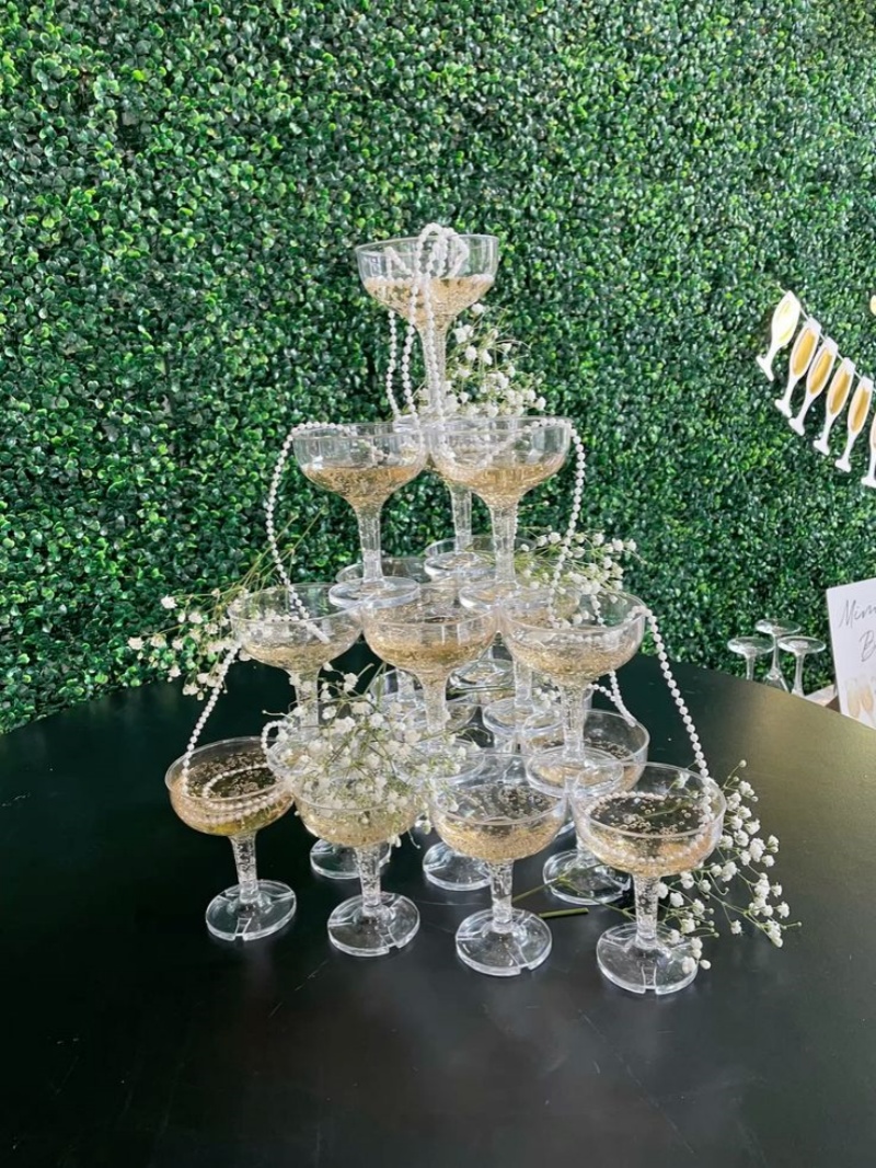 20-60PCS อะคริลิคแชมเปญ Coupe  - Champagne Tower Set บทวิจารณ์และราคา