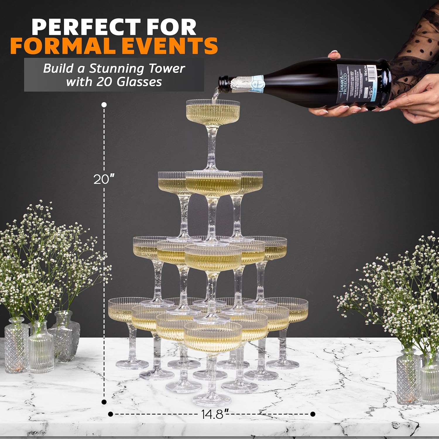 20-60PCS อะคริลิคแชมเปญ Tower  - Champagne Tower Set บทวิจารณ์และราคา