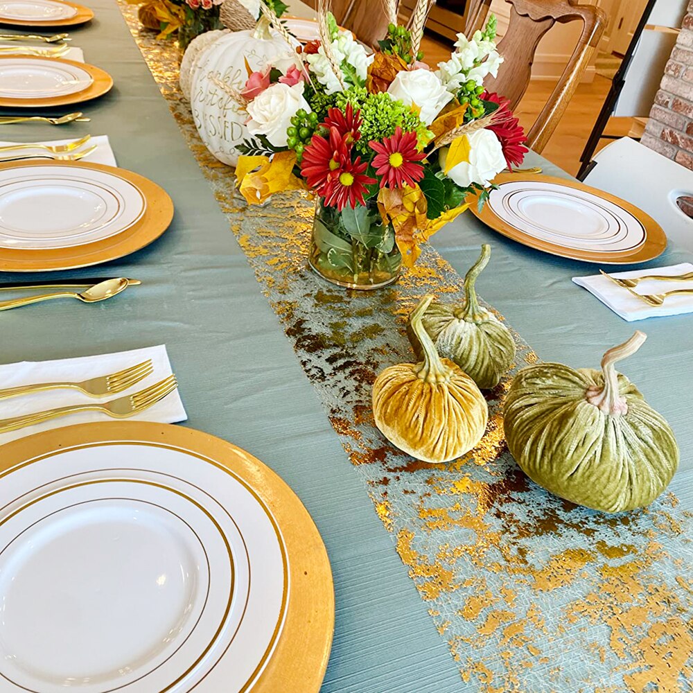 Sparkle mallic สีทองบางโต๊ะนัก - Table Runner Sequin บทวิจารณ์และราคา