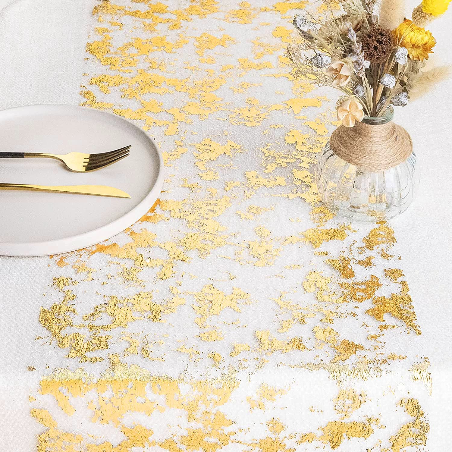 Sparkle mallic สีทองบางโต๊ะนัก - Table Runner Sequin บทวิจารณ์และราคา