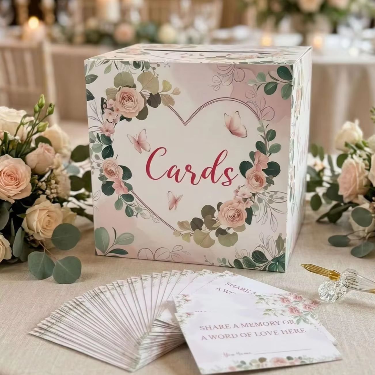 กล่องใส่การ์ดแต่งงานลายดอกไม้ส - Wedding Card Box บทวิจารณ์และราคา