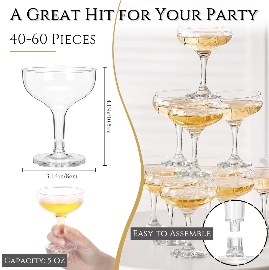 แก้วแชมเปญอะคริลิค 20-60 ชิ้น  - Champagne Tower Set บทวิจารณ์และราคา
