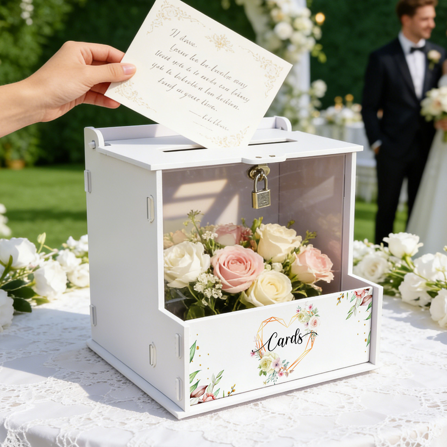 กล่องการ์ดแต่งงาน PVC สีขาว ตก - Wedding Favor Box บทวิจารณ์และราคา