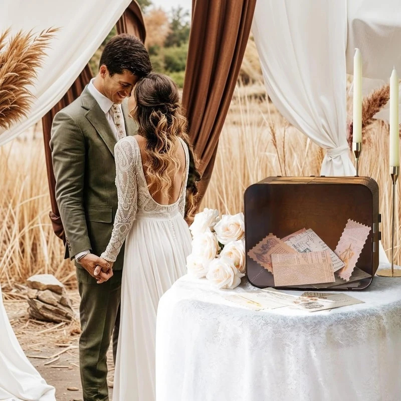 กล่องใส่การ์ดแต่งงานไม้พร้อมหน - Wedding Card Box บทวิจารณ์และราคา