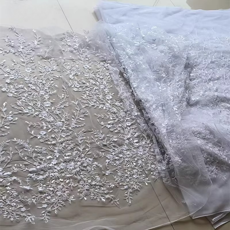 ผ้าลูกไม้ปักลายหลากสีคุณภาพสูง - Wedding Dress Supply บทวิจารณ์และราคา