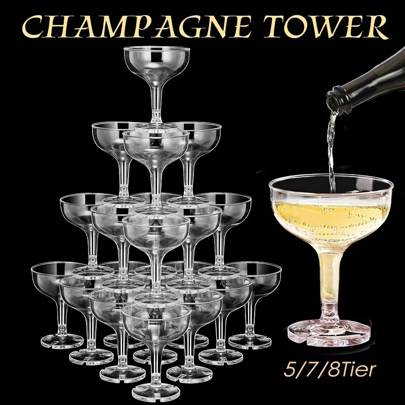 แก้วแชมเปญแบบชั้นวาง 5/7/8 ชั้ - Champagne Tower Set บทวิจารณ์และราคา