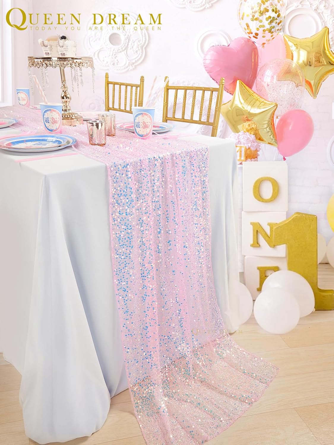 Glitter สีรุ้งเลื่อมตาราง Runn - Table Runner Sequin บทวิจารณ์และราคา