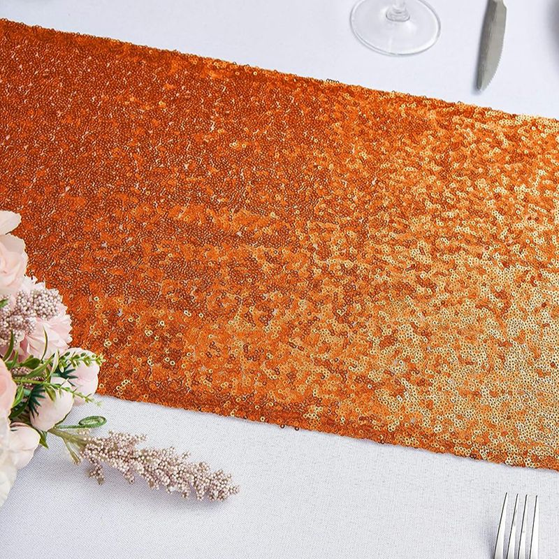 ผ้าปูโต๊ะปักเลื่อมสีส้มสำหรับต - Table Runner Sequin บทวิจารณ์และราคา
