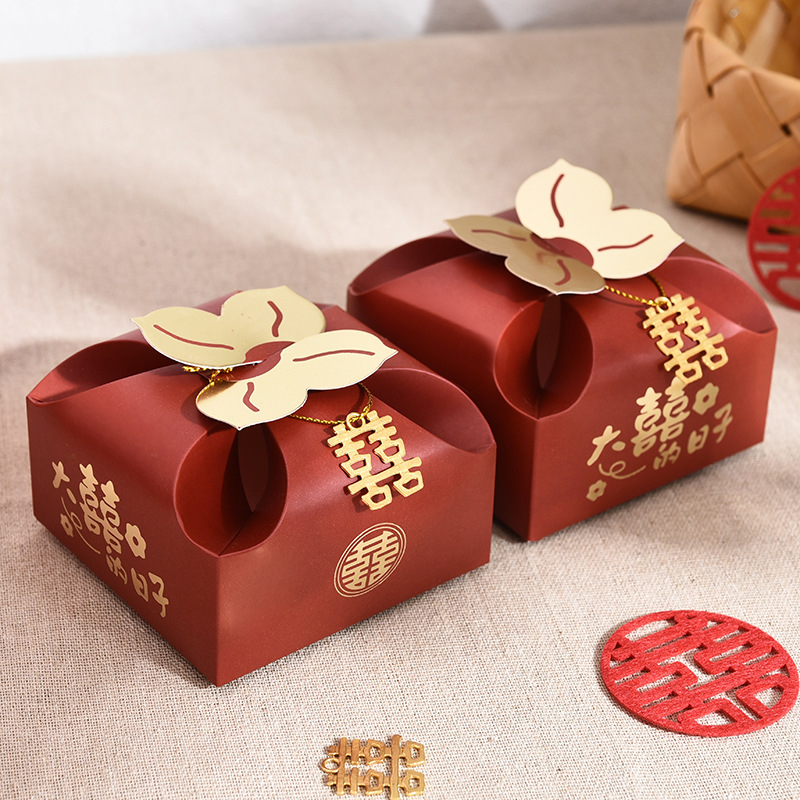 50 ชิ้นสีส้มแบบพกพาของขวัญกล่อ - Wedding Favor Box บทวิจารณ์และราคา